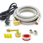 TT FLEX Universal Dishwasher Installation Kit,4 Ft Stainless Steel Dishwasher Hose,Burst Proof Water Supply Line with 3/8" Compression Connections