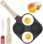 Egg Pan Non Stick 4 Hole Pancake Frying Pan Fried Eggs Burger Omelette Pan Multi Mini Pancake Pan Easy to Clean Egg Poacher Pan Egg Skillet for Breakfast, Crepe Pan for All Gas Stove & Induction Hob