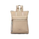 Miss Lulu Ladies Backpack Fashion Travel Rucksack Lightweight PU Shoulder Bag Women Waterproof Casual Daypack with Boho-chic Straps (Khaki)