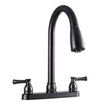Dura Faucet DF-PK350L-VB RV Metallic Plating Over ABS Plastic Two-Handle Pull-Down Kitchen Sink Faucet (Venetian Bronze)