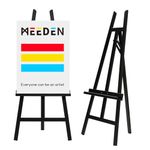 MEEDEN Display Easel Stand for Sign: Adjustable Wooden Stands for Painting - A Frame Art Easel for Canvas up to 60" for Artist Adults Drawing Picture Poster - Black