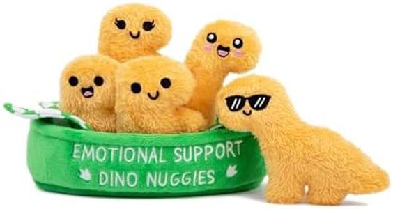 Emotional Support Dino Nuggies by Relatable, Cuddly Stuffed Animals and Dinosaur Toys, Great Gift Ideas for Loved Ones of All Ages, Includes 5 Dinosaur Plushies with Carrying Basket