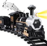 iHaHa Electric Train Set for Kids, Battery-Powered Train Toys Include Locomotive Engine, 3 Cars and 10 Tracks, Classic Toy Train Set Gifts for 3 4 5 6 Years Old Boys Girls