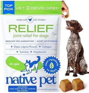 Native Pet Relief Chews - Anti Inflammatory for Dogs - Turmeric + Polyphenols + Green Lipped Mussels for Dogs - Natural Relief for Dogs - Dog Arthritis Supplement & Dog Joint Pain Relief - 120 Chews