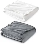 Bedsure Fleece Blanket Gery and White