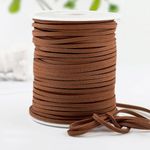 Capesaro Faux Suede Leather Cord,2.5mm 50 Yards Thin Leather String for Jewelry Making, Gift Wrap,Leather Lace, DIY Crafts(Brown,1/8 inch x 50 Yards)