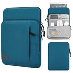 MoKo 9-11 Inch Tablet Sleeve Bag Carrying Case with Storage Pockets Fits New 11-inch iPad Pro M4/iPad Air M2 2024, iPad Air 5/4 10.9, iPad Pro 11, iPad 10/9/8th 10.9/10.2, Tab S8/S9 11,Peacock Blue