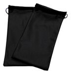 2x Sunglasses Pouches Spectacles Glasses PVC Pouch Case Wallet Drawstring Bag (Black)