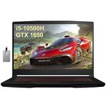 MSI GF63 15.6" FHD Gaming Laptop, Intel i5 10500H, 32GB RAM, 2TB PCIe SSD, NVIDIA GeForce GTX 1650, Backlit Keyboard, 720p Camera, Windows 10 Home, Black, 32GB Hotface USB Card