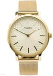 Timex Women's Metropolitan 34mm Dress Watch, Gold-Tone/White Sunray, 34mm, Bracelet