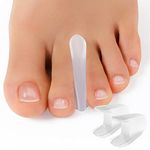 Welnove Toe Separators for Bunions - Gel Toe Spacers for Overlapping Toes, Calluses Pain- Flared Design Soft Silicone Toe Straighteners, Bunion Corrector for Men and Women (8 Pack of Medium Size)