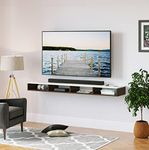 BLUEWUD Primax Solo Large Engineering Wood Wall Mount TV Entertainment Unit Set Top Box Stand/TV Cabinet with Shelves for Books & Décor Display Unit, Ideal for 55” (Wenge & White)