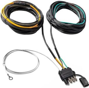 Wishbond 4 Pin 5 Wire Trailer Wiring Harness Kit, 22FT Pure Copper Wire, 4 Way Flat Trailer Plug for Rewiring Both-Side Taillights