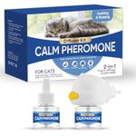 HSKLOCK Cat Pheromones Calming Diffuser, 2 Packs Cat Pheromones Calming Diffuser Refill, Calming Diffuser for Cat Anxiety Relief and Scratching, 48ml/Bottle