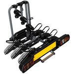 Peruzzo - Pure Instinct hitch bike carrier - Transport 3 bikes (60kg Max) - Fat Bike compatible - Tilt with pedal - Key lock cable included - Assembled and foldable for easy storage