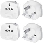 4 Pack European to UK Plug Adaptor,