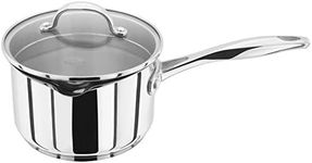 Stellar 7000 S705D Stainless Steel Draining Saucepan with Glass Lid 16cm 1.6L, Induction Ready, Oven Safe, Dishwasher Safe