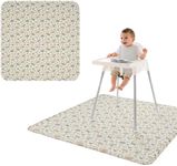 BapronBaby Foliage Dinos Splash Mat - Waterproof Catch-All for Under High Chairs, Floors, Tables, Playtime or Arts & Crafts - Machine Washable - 45" x 45”