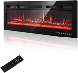 PURFINO 40"/102cm Electric Fireplace - Adjustable 12 Color Flame & Crackling Sound, 900W/1500W Fire Place with Precise 15-30°C Thermostat, Intuitive Touch Screen & Remote, Perfect for Media Walls