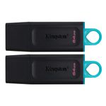 Kingston DataTraveler Exodia DTX/64GB-2P Flash Drive USB 3.2 Gen 1 - with Protective Cap and Keyring in Multiple Colours