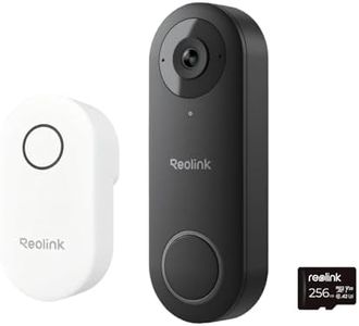 REOLINK Video Doorbell Camera with 256GB microSD Card Bundle, Wired Video Doorbell, 5Ghz/2.4Ghz WiFi, 256GB SD Card for Local Storage, Chime Included