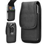 Tiflook Phone Holster for LG Stylo 6 Stylo 5 Stylo 4 Velvet 5G V60 V50 V40 K51 Reflect K92 5G G8X ThinQ G8 ThinQ G7 ThinQ Nylon Carrying Case Pouch with Belt Clip Loops Card Holder, Black