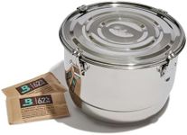 CVAULT by Boveda | 1 lb Container | Smell-Proof, Air Tight & Light Resistant | Food Grade Stainless Steel | Includes 62% RH Boveda, Silver, 8-Liter