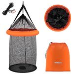 QualyQualy Floating Fish Basket, Fish Basket for Caught Fish, Foldable Fishing Holder Minnow Bucket Portable Collapsible Fishing Net Storage Cage for Live Fish Live Well