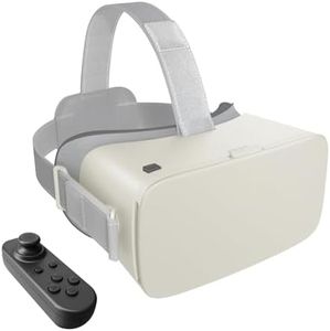 VR Headset for Phone with Controller, Anti-Blue Eyes Protected HD Lenses, 110° FOV Virtual Reality Headsets VR Goggles for iPhone 15/14/13/12/11, Samsung, Android-Desert White