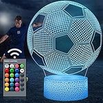 Melofo Football 3D Illusion Lamp LED Football Night Light 16 Colors USB & Battery Powered Remote Control Football Gifts for Boys Girls Decorative Desk Lighting Christmas Birthday Gift for Sports Fans