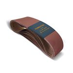 POWERTEC 110210 6-Inch x 48-Inch 120 Grit Aluminum Oxide Sanding Belt, 10-Pack