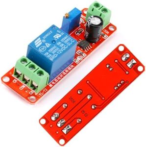 JESSINIE 12V Delay Relay Module, Adjustable Timer Delay On/Off Switch, for Smart Car Robot Projects, DIY Automation Essentials Timing Range (On-Off Relay Modules)
