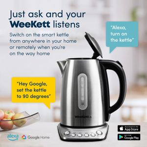 Alexa Smart Kettle 1.7L – Silver Electric WiFi Enabled