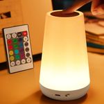 Auxmir Night Light for Kids Baby, LED Bedside Lamp for Nursery, Touch Sensor and Remote Control Dimmable, USB Rechargeable and Sleep Aid, 13 Colors Changing Portable Lamp for Bedroom Eye Caring