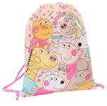 Peppa Pig Drawstring Bag Girls PE Kit Gym Bag Kids Trainer Swimming Bag Childrens School Nursery Backpack