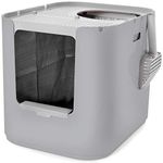 Modkat® XL Litter Box, Top or Front-Entry Configurable, Includes Scoop and Liners - Gray