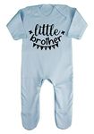 Little brother (bunting style) [BBY4] baby romper jumpsuit with feet, 0-3 months, Pastel Blue