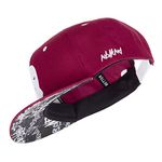 Nebelkind Snapback Cap Men Women Balaclava Wine red, OneSize, Basecap Cap, Size Adjustable, Unisex, Trendy, Streetwear Style, Baseball Cap with Straight Peak, Retro