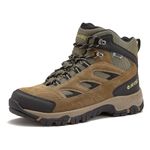 HI-TEC Yosemite WP Mid Waterproof Hiking Boots for Men, Lightweight Breathable Outdoor Trekking Shoes, Dark Green, 9 UK