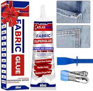 Fabric Glue, Strong Fabric Glue for Clothing and Patches Permanent Washable, Flexible Liquid Stitch Leather Fabric Adhesive, Quick Invisible Repair, Effective Fusion All Fabrics