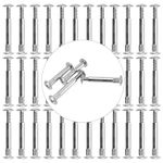 HEIHAK 200 Pcs M4 Cupboard Joining Bolts, Metal Connecting Screws Bolts, Binding Post Screws Cabinet Furniture Connectors for Connecting Furniture, Cupboard, Wardrobes, Wood Boards (16-18mm)