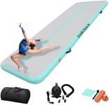 DAIRTRACK Air Tumbling Mat,Tumble Track 10ft/13ft/16ft/20ft Inflatable Gymnastics Air Mat for Gymnastics Training/Home Use/Gym/Cheerleading/Yoga/Water