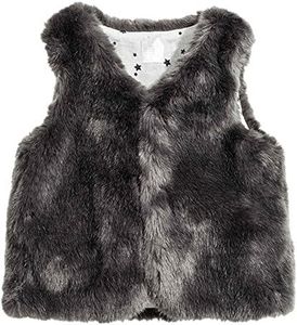 LJYH Baby Girls Dark Gray Faux Fur Vest Children Spring Autumn Fox Outerwear jackets 6-12M