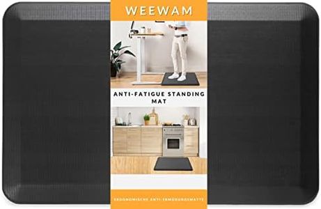 Weewam Anti Fatigue Standing Mat| Standing Mat for standing desk | Comfort Floor Mat Cushioned 19 mm Anti Fatigue for Kitchen | Ergonomic Non Slip and Washable Anti-fatigue Mat (51 x 81 cm, Black)