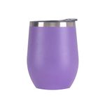 Gteller 12 oz Stainless Steel Wine Tumbler Stemless Glasses with Lid, Double Wall Insulated Travel Mug Perfect for Wine, Coffee, Drinks, Champagne, Cocktails(Purple)