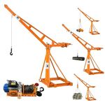 VM 500 Kg Mini Crane Machine with Clutch Winch | 4 HP Heavy Duty Motor | 8mm Wire Rope 130 Feet | 360° Rotation Portable Material Lifting Crane for Construction, Roof Work & Industrial Use