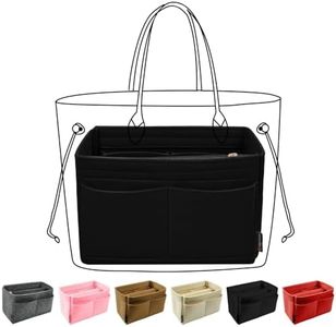OMYSTYLE Black X-Large Organizer Insert, Felt Tote Bag Organizer Insert with 5 Sizes, Handbag Dividers for Inside Purse, Compatible with Longchamp, Neverful, Speedy and More
