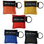 100 pcs/pack CPR MASK KEYCHAIN WITH CPR FACE SHIELD AED 5 COLORS NEW