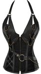 Alivila.Y Fashion Womens Steel Boned Retro Goth Steampunk Corset 908-Black-L