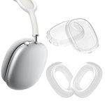 kwmobile Cover Set Compatible with Apple AirPods Max Covers (4 Pieces) - 2in1 Set of Protectors - Transparent